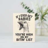 Als ik ooit rabiës gans krijg - grappig boos dier feestdagenkaart (Staand voorkant)