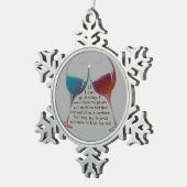 Als ik ooit vermist word! Fun Kerstversiering Tin Sneeuwvlok Ornament (Rechts)