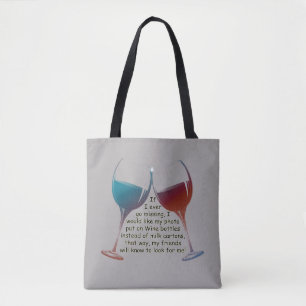 Als ik ooit vermist word, leuk gezegde Canvas tas