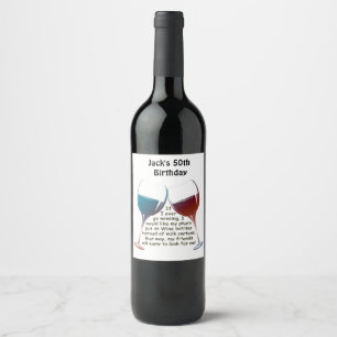 Als ik ooit vermist word... leuk Wine gezegde voor Wijn Etiket