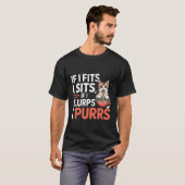Als ik pas zit ik Als ik slurpt spin ik Schattige T-shirt (Voorkant volledig)