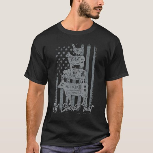 Als ik rook die grillen rook, rook ik die Amerikaa T-shirt (Voorkant)