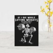 Als ik sterf gewichtheffen Grappig Skeleton Gym Wo Kaart (Gele Bloem)