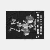 Als ik sterf tijdens het gewichtheffen Funny Skele Fleece Deken (Voorkant (Horizontaal))