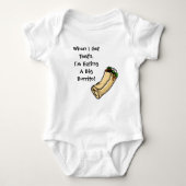 Als ik tandjes krijg eet ik een groot Burrito Baby Romper (Voorkant)