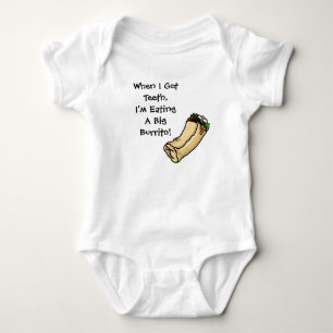 Als ik tandjes krijg eet ik een groot Burrito Baby Romper