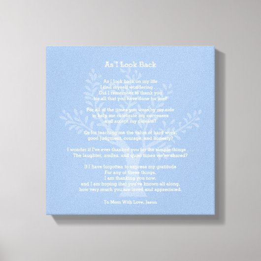 Als ik terugkijk, canvas afdruk (Voorkant)