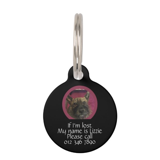 Als ik verdwaald ben, naam en contactgegevens huisdierpenning (Voorkant)