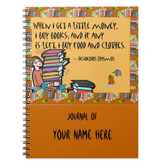 Als ik wat geld krijg, koop ik boeken blanco boek notitieboek (Voorkant)