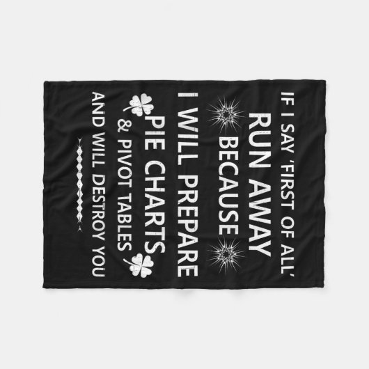 Als ik zeg eerst weglopen... tafels en zal doen fleece deken (Voorkant (Horizontaal))