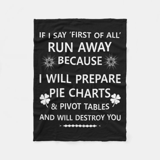 Als ik zeg eerst weglopen... tafels en zal doen fleece deken (Voorkant)