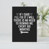 Als ik zei dat ik het zal oplossen, zal ik funny M Bedankkaart (Staand voorkant)