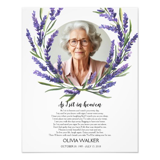 Als ik zit in de hemel Foto Begrafenis Welkomstbor Afdruk (Voorkant)