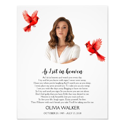 Als ik zit in de hemel Foto Begrafenis Welkomstbor Afdruk (Voorkant)