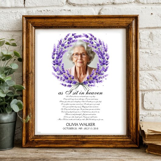 Als ik zit in de hemel Foto Begrafenis Welkomstbor Afdruk