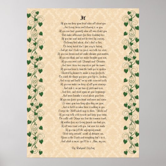 Als inspirerend poëzie door Rudyard Kipling Poster (Voorkant)