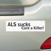 ALS is klote, geneest een moordenaar! Bumpersticker (Op auto)