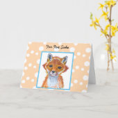 Als je aan je denkt, belt Waterverf Fox me Kaart (Gele Bloem)