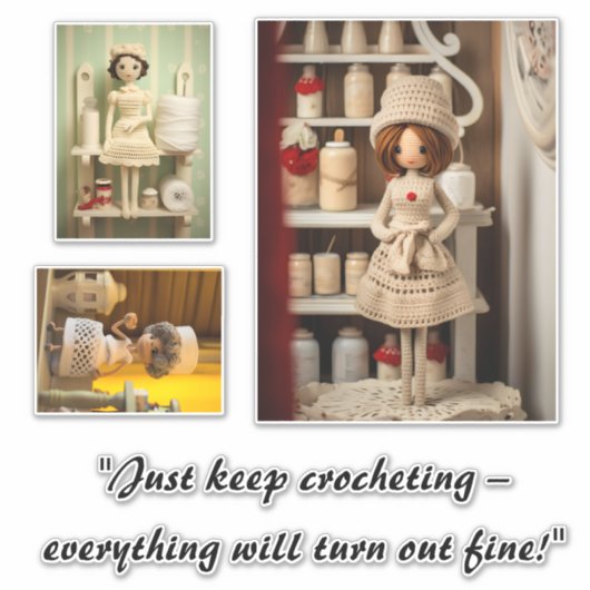 Als je alles blijft haken, komt alles goed sticker (Voorkant)