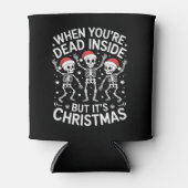 Als je binnen dood bent is het kerstskelet Kerstmi Blikjeskoeler (Voorkant)
