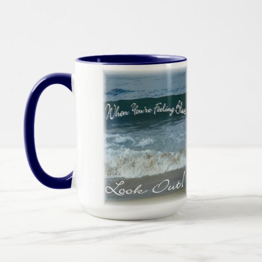 Als je blauw ziet, kijk dan uit (mooie oceaan) mok (Links)