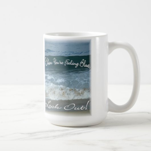 Als je blauw ziet, kijk dan uit (mooie oceaan) mok (Rechts)