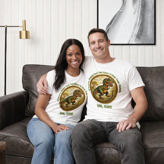 Als je blij bent Dino T-Shirt