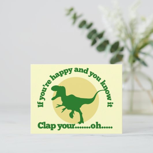 Als je blij bent en het weet briefkaart (Staand voorkant)