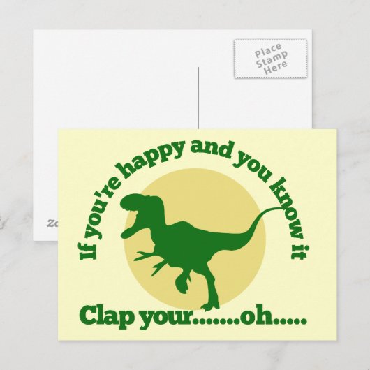 Als je blij bent en het weet briefkaart (Voorkant / Achterkant)