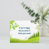 Als je blij bent en je weet het grap bomen briefkaart (Staand voorkant)