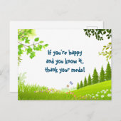 Als je blij bent en je weet het grap bomen briefkaart (Voorkant / Achterkant)