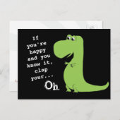 Als je blij bent met Clap T Rex Dinosaur Funny Bri Briefkaart (Voorkant / Achterkant)