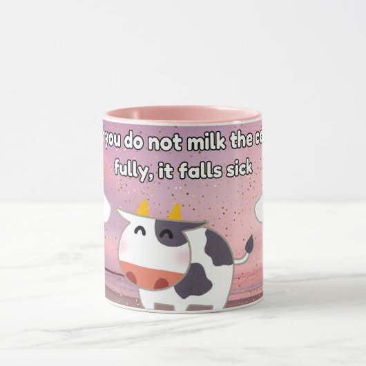 als je de koe niet volledig melkt, mok (Midden)