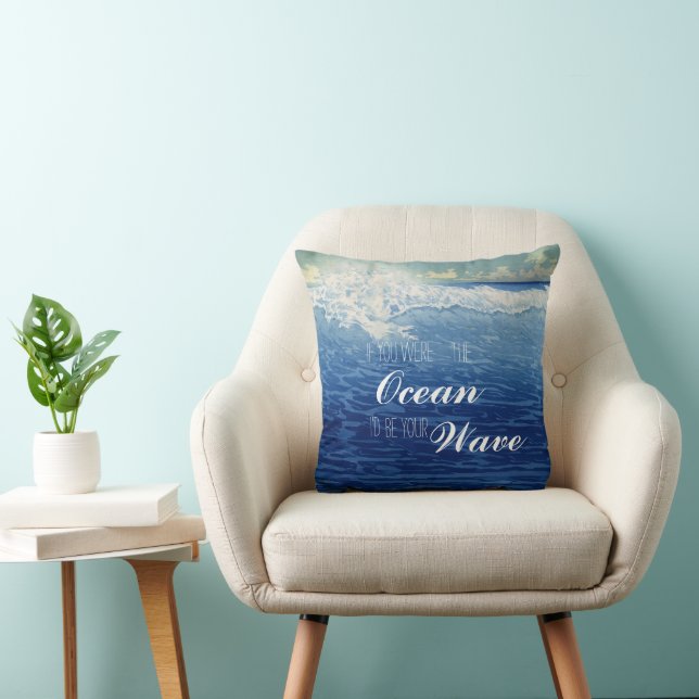 Als je de oceaan was, zou ik je Wave zijn. Kussen (Stoel)