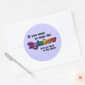 Als je de regenboog wilt proeven ronde sticker (Envelop)