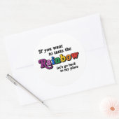 Als je de regenboog wilt proeven ronde sticker (Envelop)