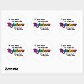 Als je de regenboog wilt proeven ronde sticker (Vel)