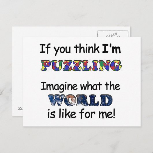 Als je denkt dat ik aan het puzzelen ben briefkaart (Voorkant / Achterkant)