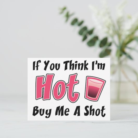 Als je denkt dat ik warm ben, koop me een schotel briefkaart (Staand voorkant)