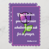 Als je denkt dat je Matteüs 21:22 Kaart zult ontva (Voorkant / Achterkant)