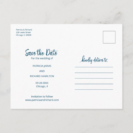 Als je deze Casual bruiloft wilt opslaan Briefkaart (Achterkant)