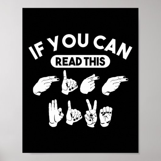 Als je deze "High Five" kan lezen. Bewustzijn van Poster (Voorkant)