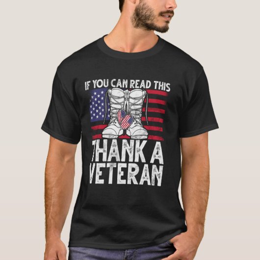 Als je dit kunt lezen, bedank dan een veteraan t-shirt (Voorkant)