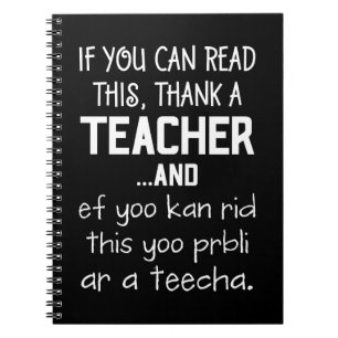 Als je dit kunt lezen, bedankt een leraar notitieboek