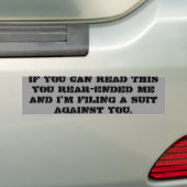 Als je dit kunt lezen, ben je achtereind en ik ... bumpersticker (Op auto)