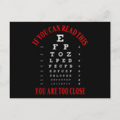 Als je dit kunt lezen, ben je te dicht briefkaart (Voorkant)