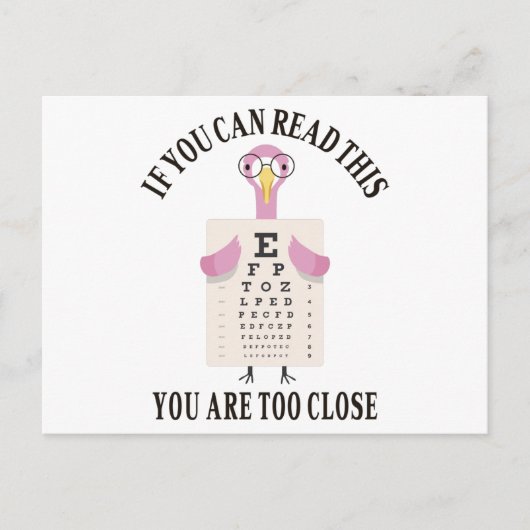 Als je dit kunt lezen, ben je te dicht briefkaart (Voorkant)