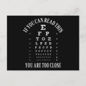 Als je dit kunt lezen, ben je te dicht briefkaart (Voorkant)