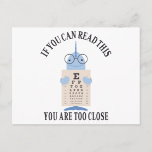 Als je dit kunt lezen, ben je te dicht briefkaart