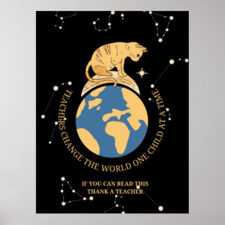 Als je dit kunt lezen, dank je een leraar poster
